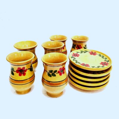 فنجان و نعلبکی 12 پارچه آرانیک طرح گل - Image 2