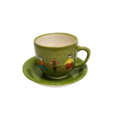فنجان و نعلبکی سرامیکی آرانیک مدل گبه - سبز- بسته 6 عددی - Image 3